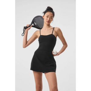Alo Yoga Alosoft Courtside Tennis Dress in Black